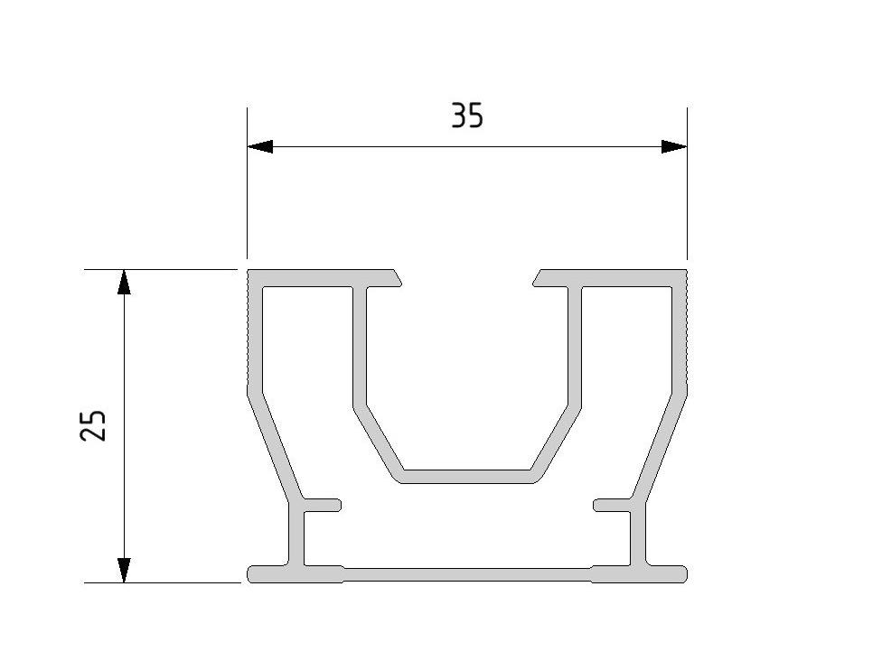 STRUCTONA PRO / lambourde ALUMINIUM 35x25 / système structure pour lames terrasse / kerama